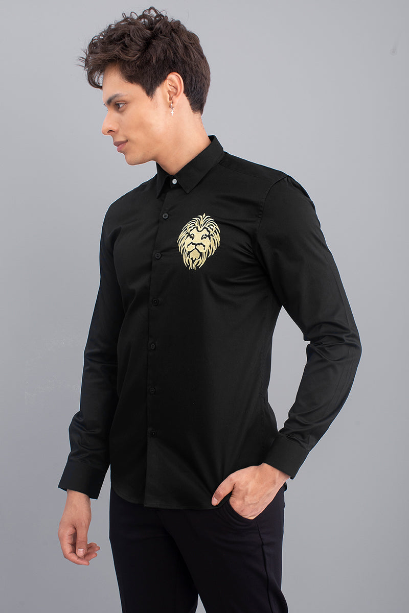 Masai Lion Black Shirt - SNITCH