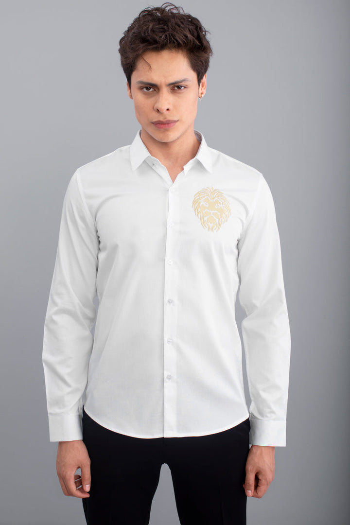 Masai Lion White Shirt - SNITCH