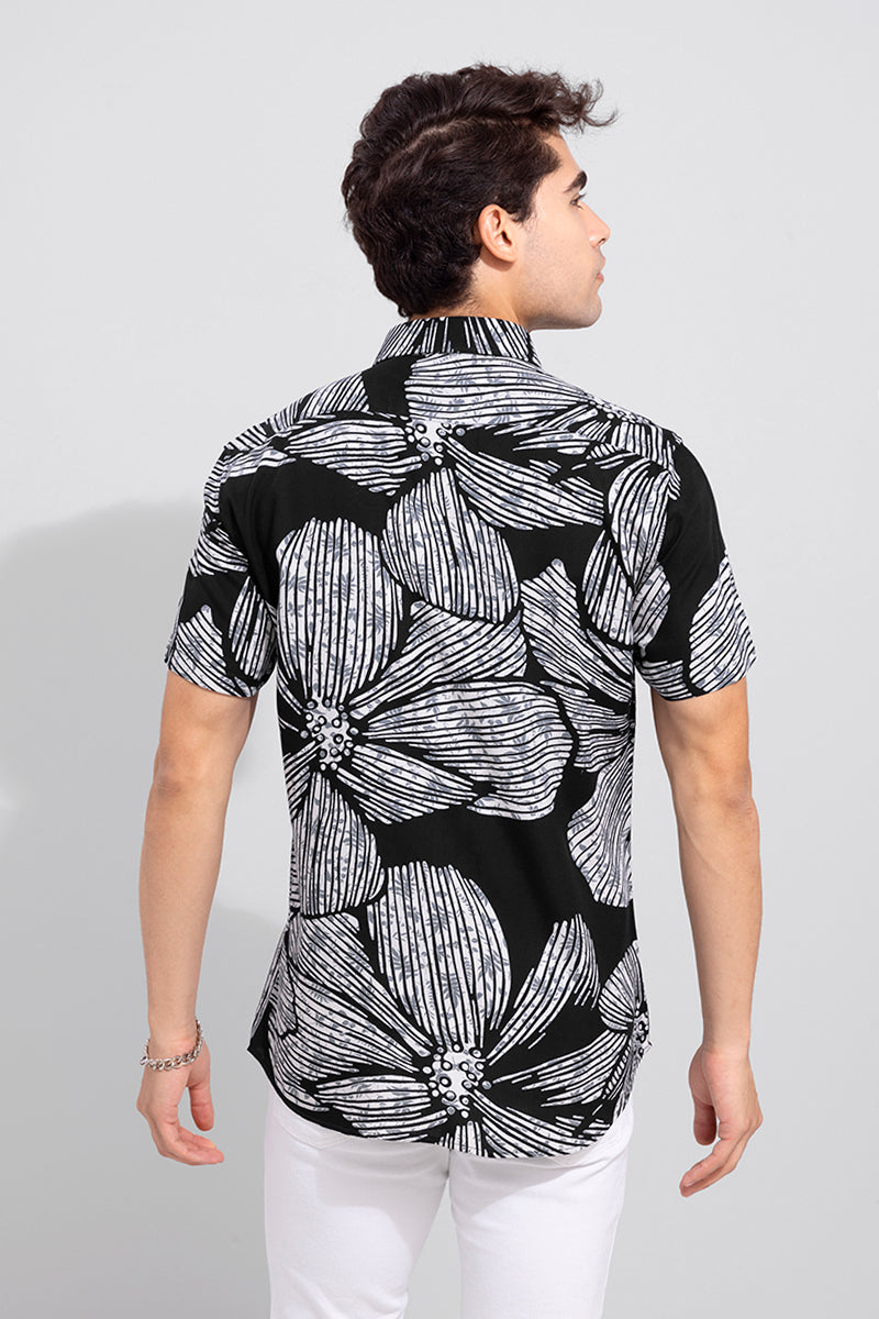 Summer Leaf Black Shirt