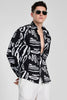 Black Abstract Printed Slim Fit Shirt