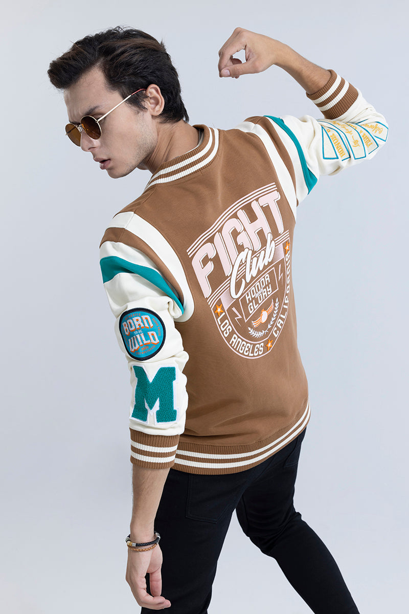 Fight Club Brown Varsity Jacket