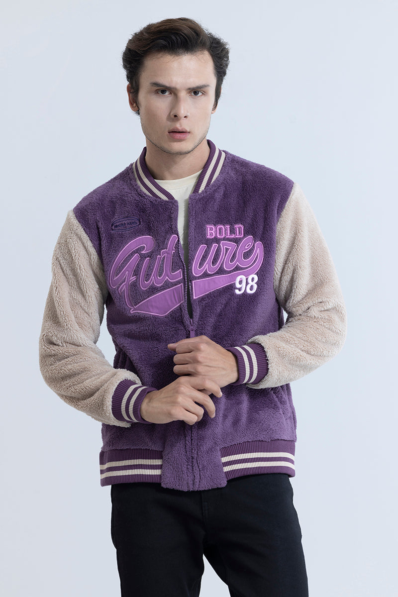 Future Purple Fur Varsity Jacket