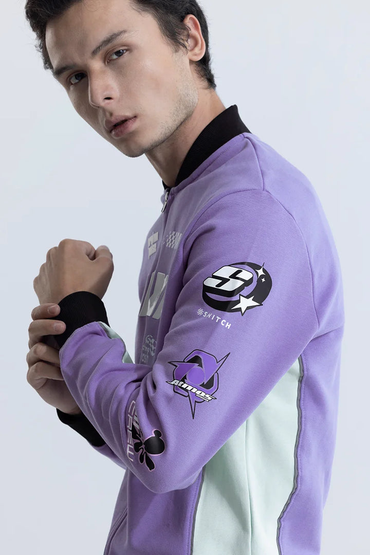 Proton Pulse Lavender Racing Bomber Jacket