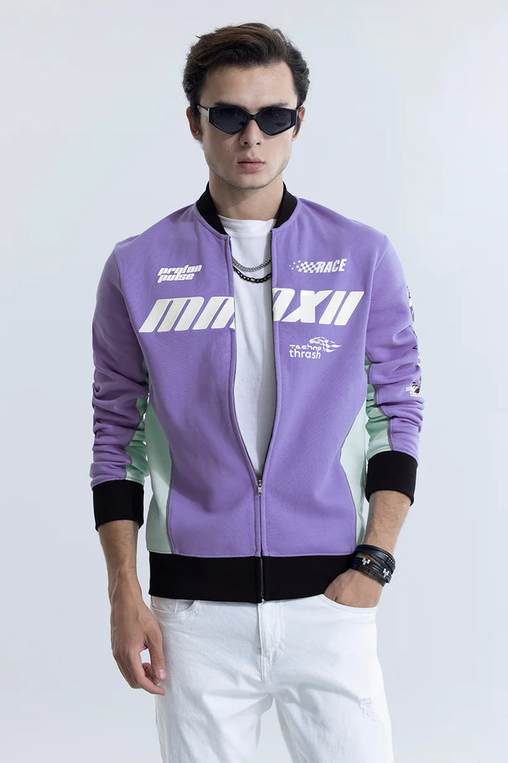 Proton Pulse Lavender Racing Bomber Jacket