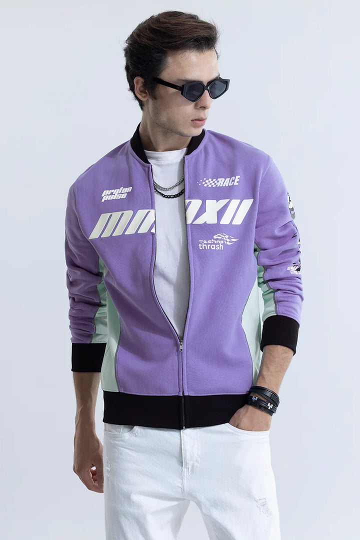 Proton Pulse Lavender Racing Bomber Jacket