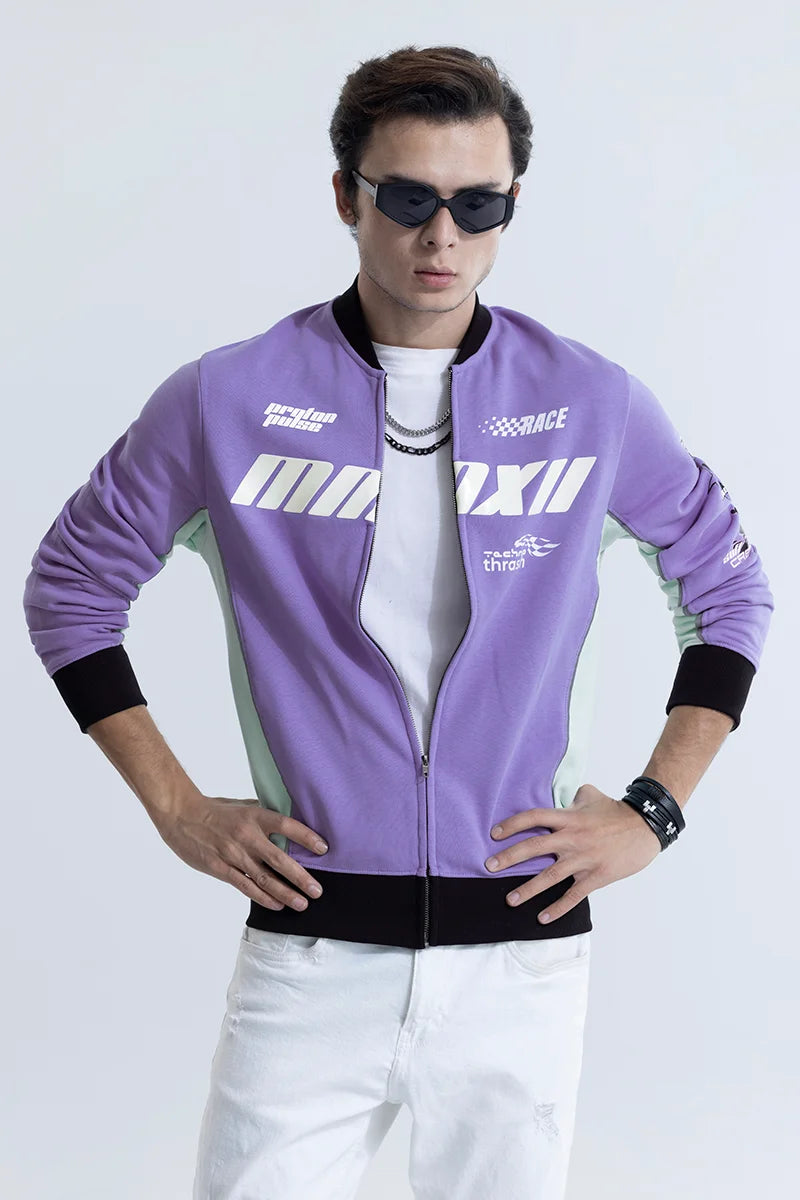 Proton Pulse Lavender Racing Bomber Jacket