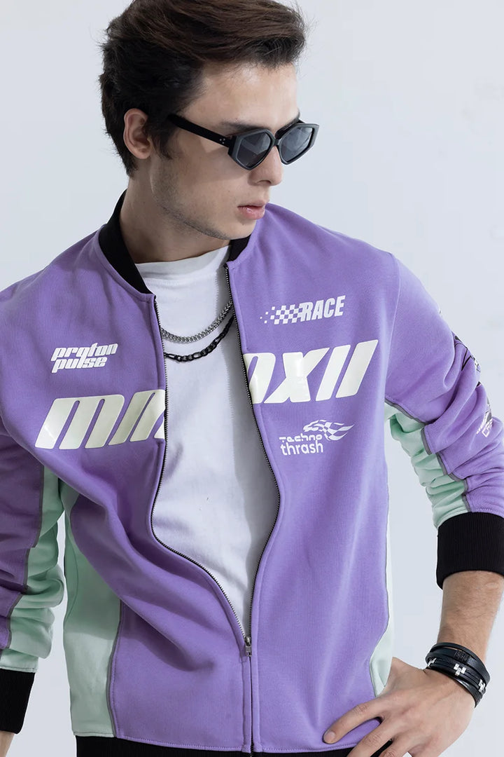 Proton Pulse Lavender Racing Bomber Jacket