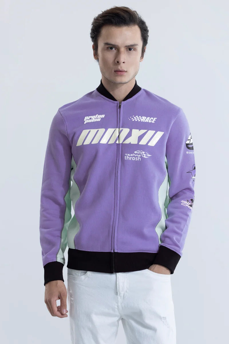 Proton Pulse Lavender Racing Bomber Jacket