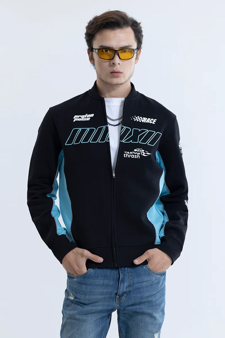 Proton Pulse Black Racing Bomber Jacket