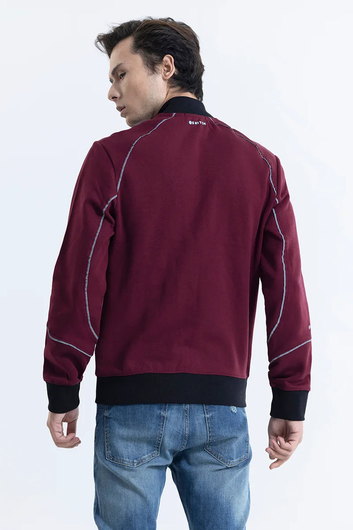 Flymode Burgundy Racing Bomber Jacket