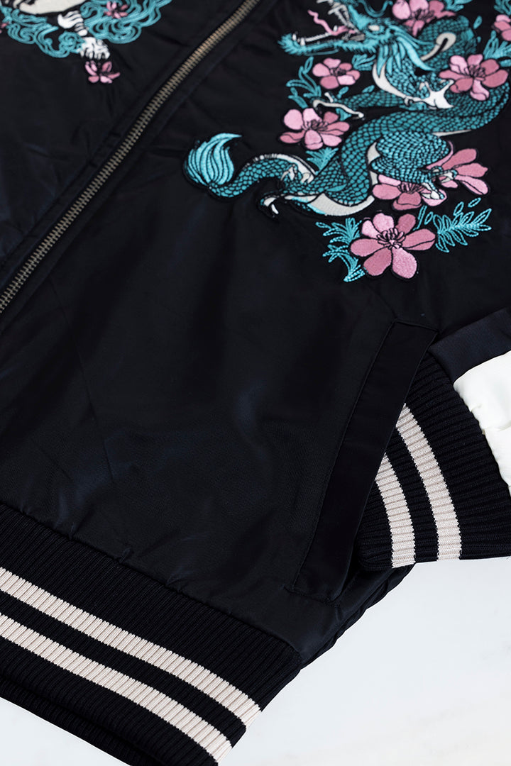 Fighting Spirit Black Sukajan Bomber Jacket