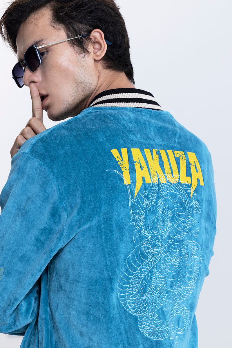 Yakuza Blue Sukajan Bomber Jacket