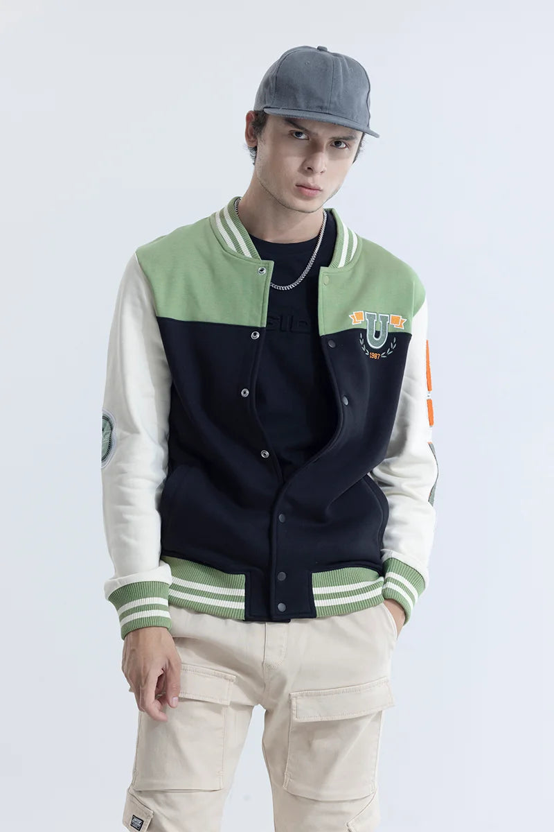 Wool Varsity Jacket Mens Light Grey | Clothoo