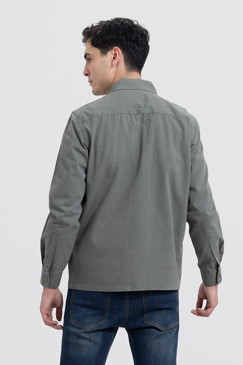 Triple Pocket Jade Green Overshirt