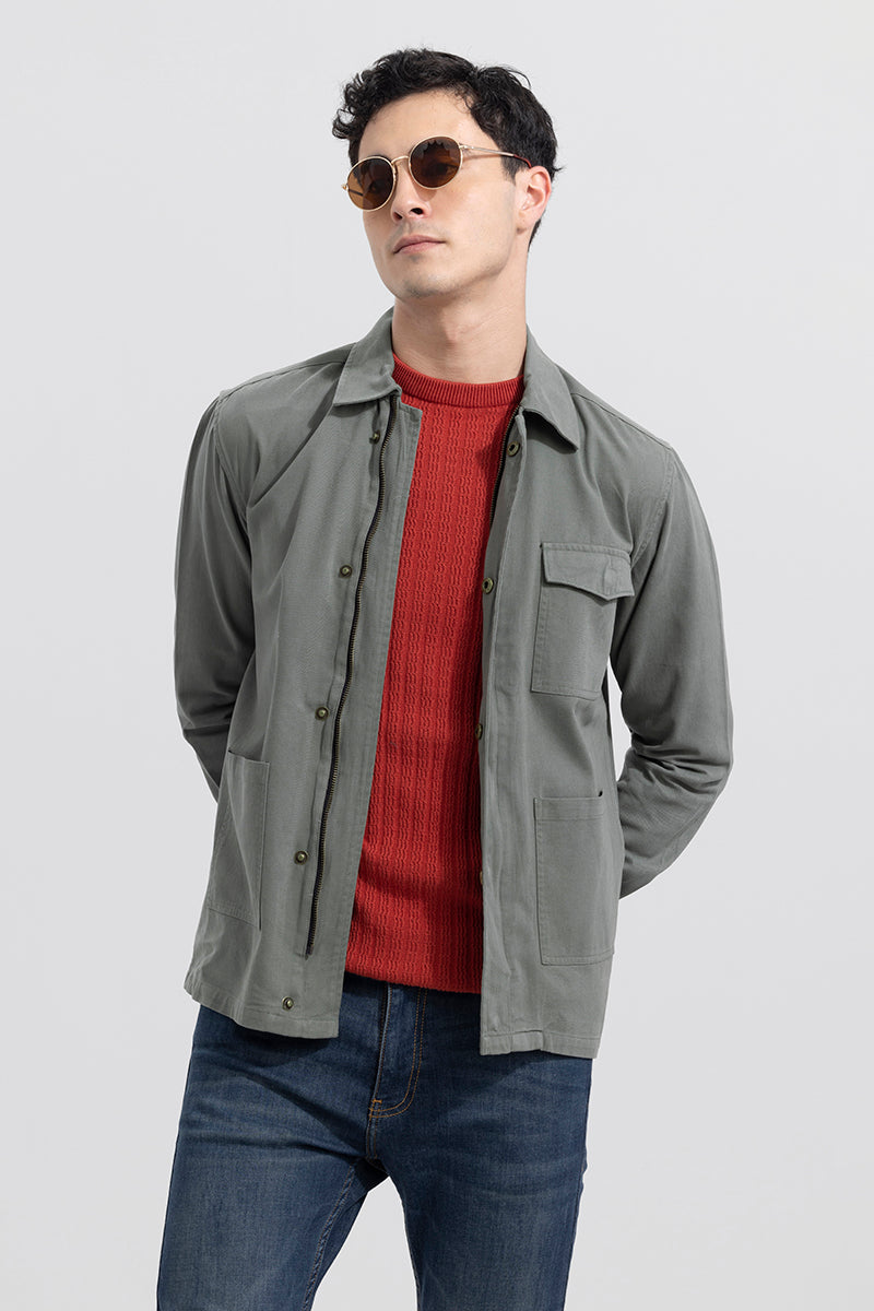 Triple Pocket Jade Green Overshirt