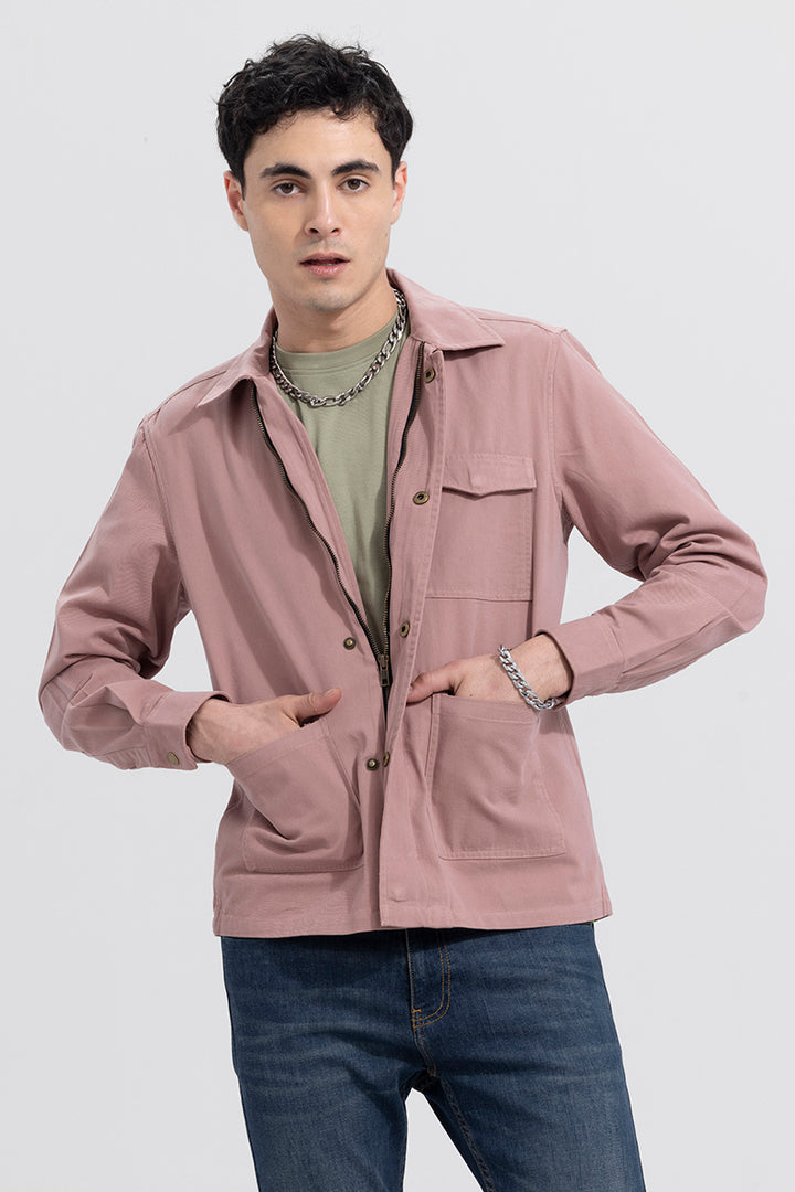 Triple Pocket Blush Pink Overshirt