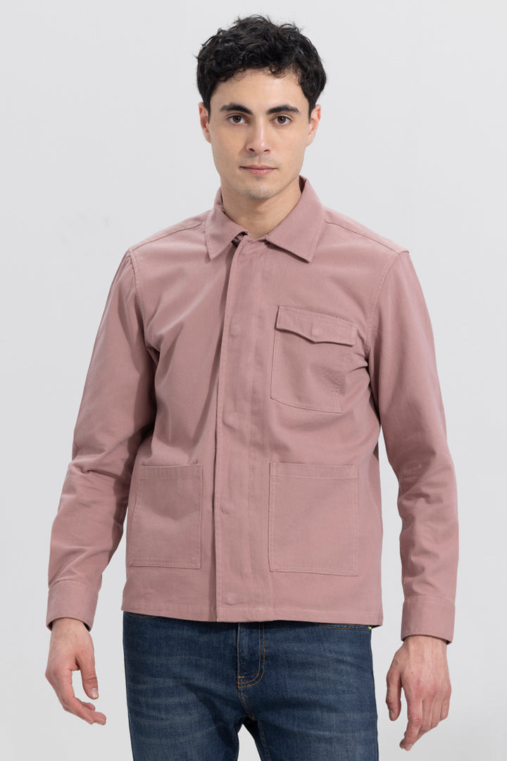 Triple Pocket Blush Pink Overshirt