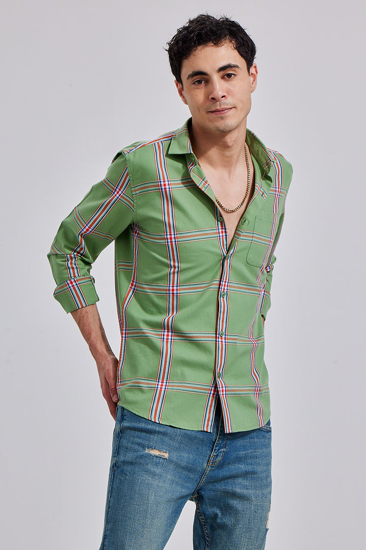 Boxie Check Green Shirt