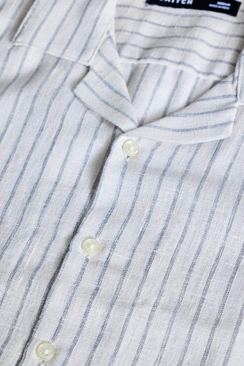 Grey Cuban Stripes Shirt