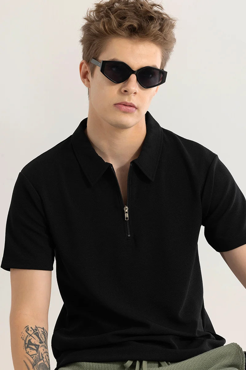 Elegantiq Black Polo T-Shirt