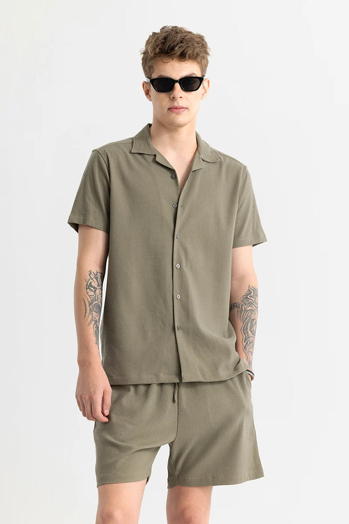 Daphne Olive Plain Shirts