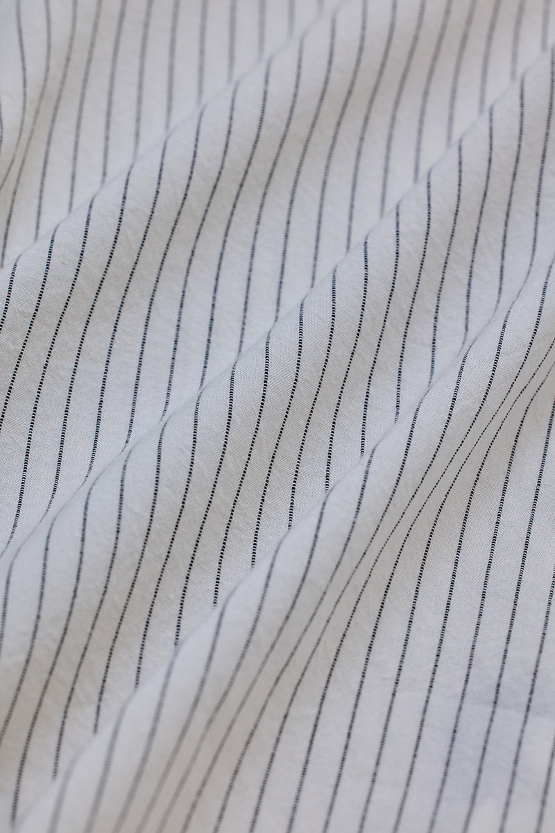 Cream Slim Fit Stripes Shirt