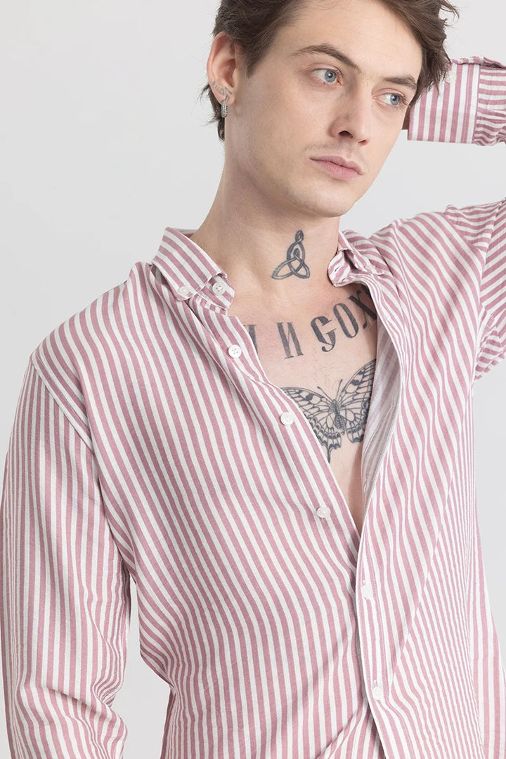 Stripehaven Mauve Stripe Shirt