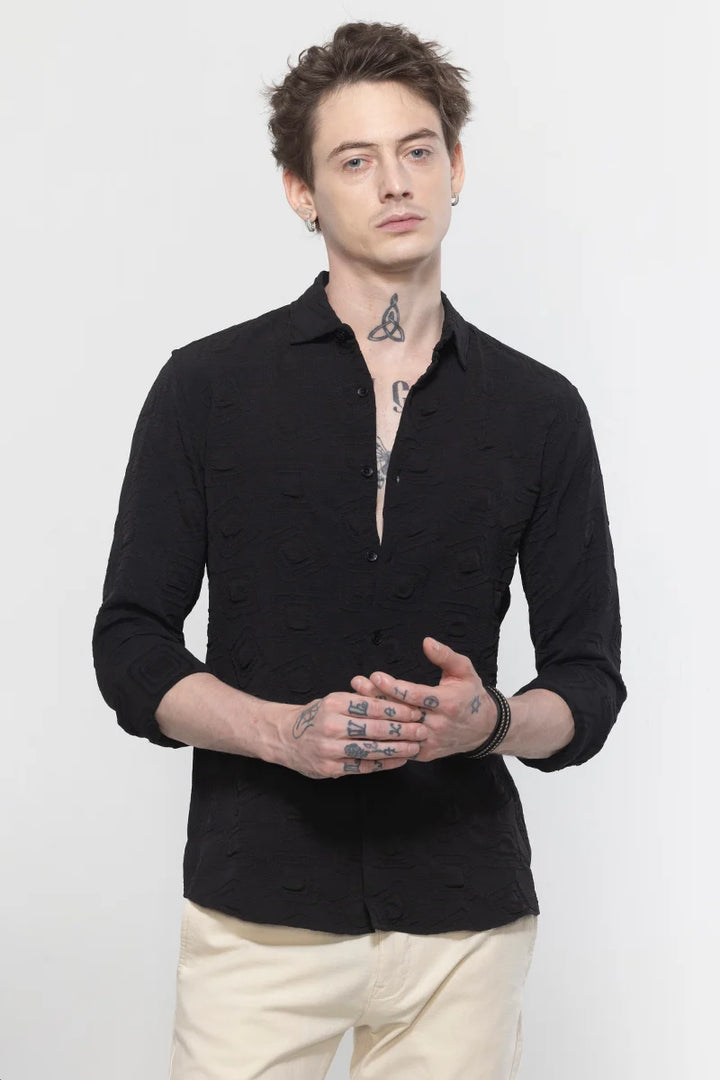 TextuRiche Square Black Shirt