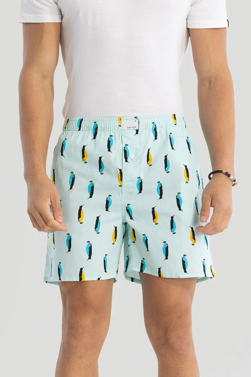 Light Blue Printed Boxers