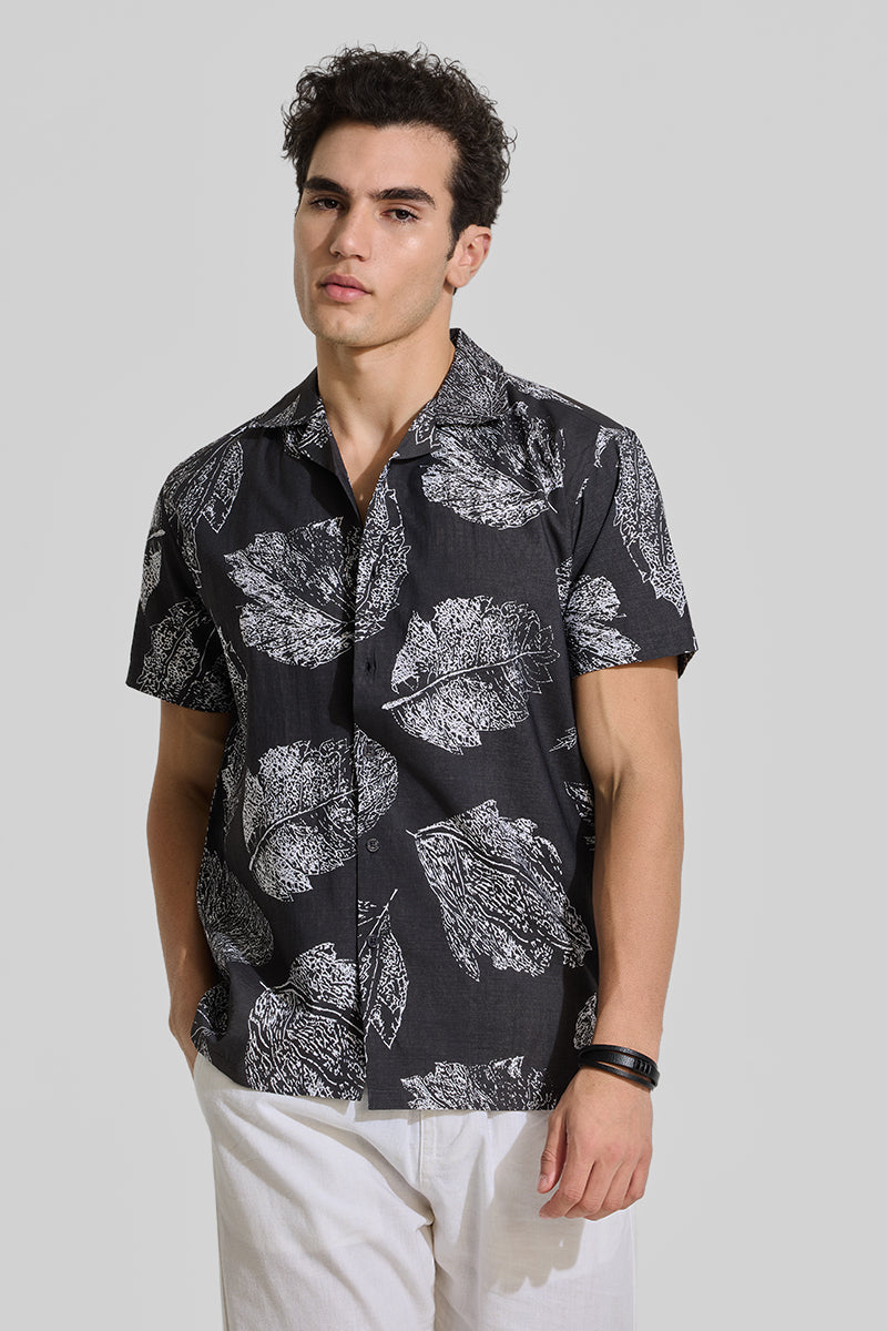 Black Cuban Printed Shirt