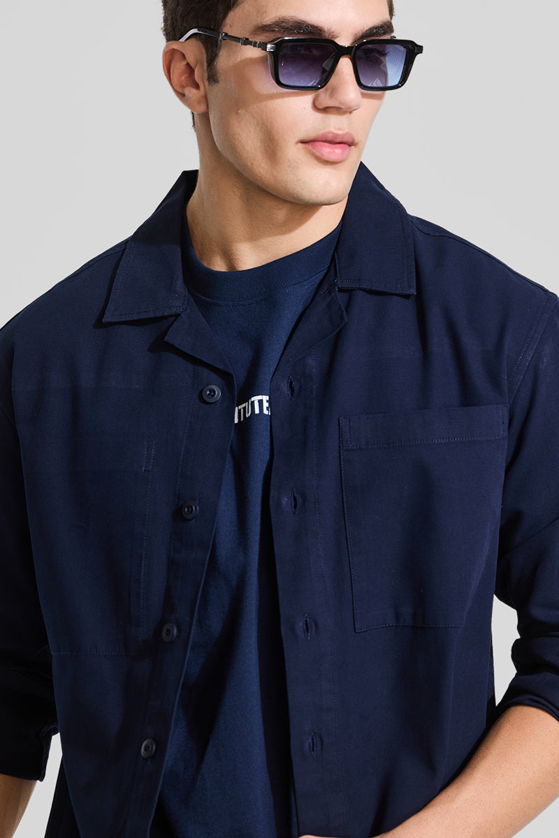 Navy Relaxed Fit Overshirt