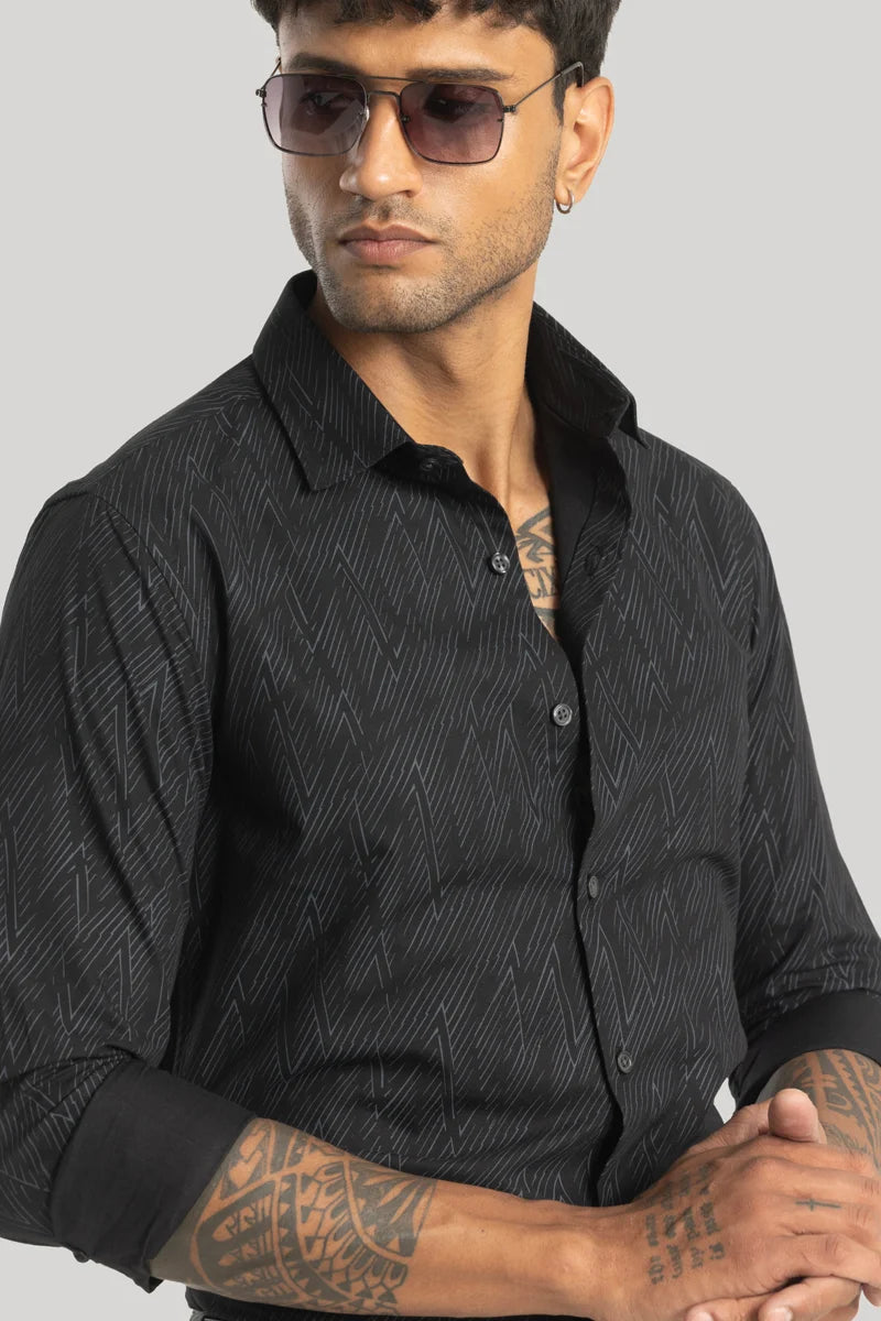 Mauro Black Geometric Shirt