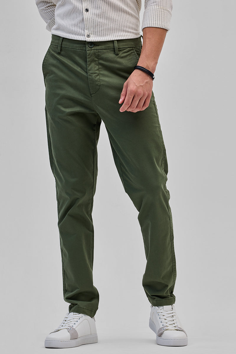 Olive Slim Fit Trousers