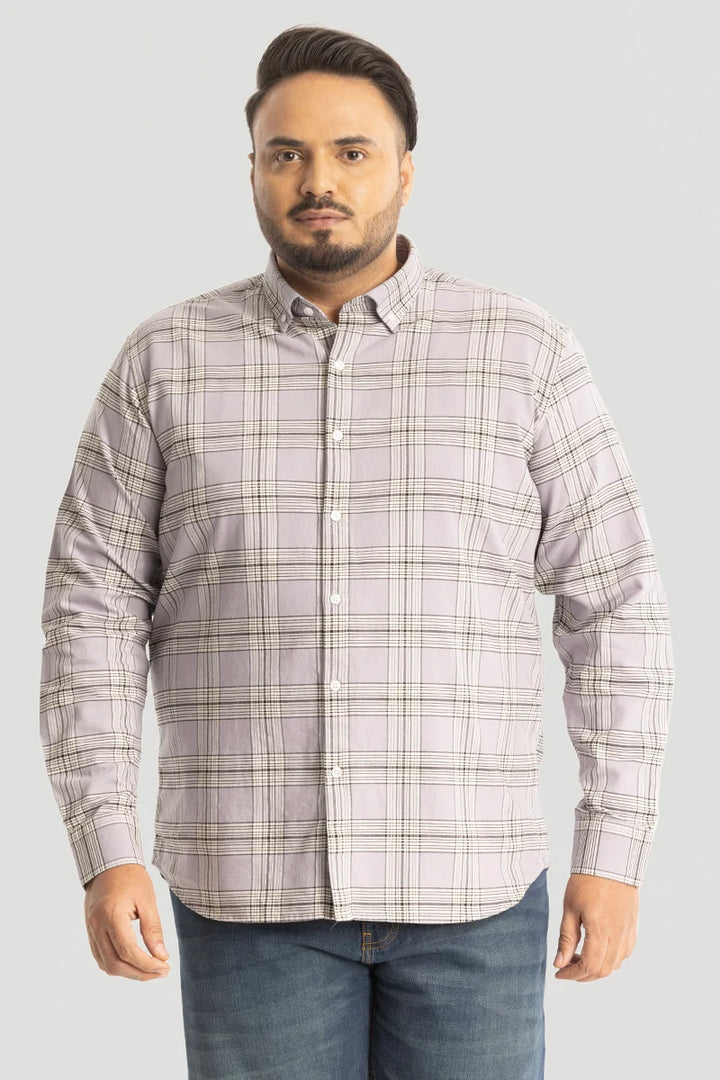 Lilac Oxford Checks Plus Size Shirt