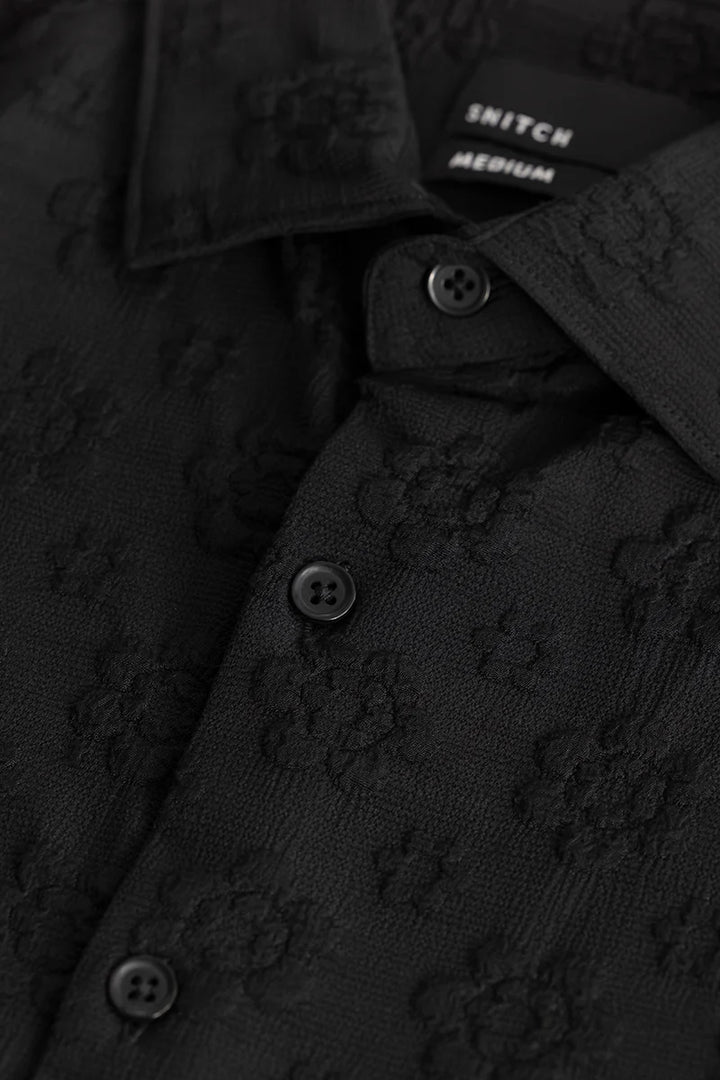 Shadotex Black Textured Shirt