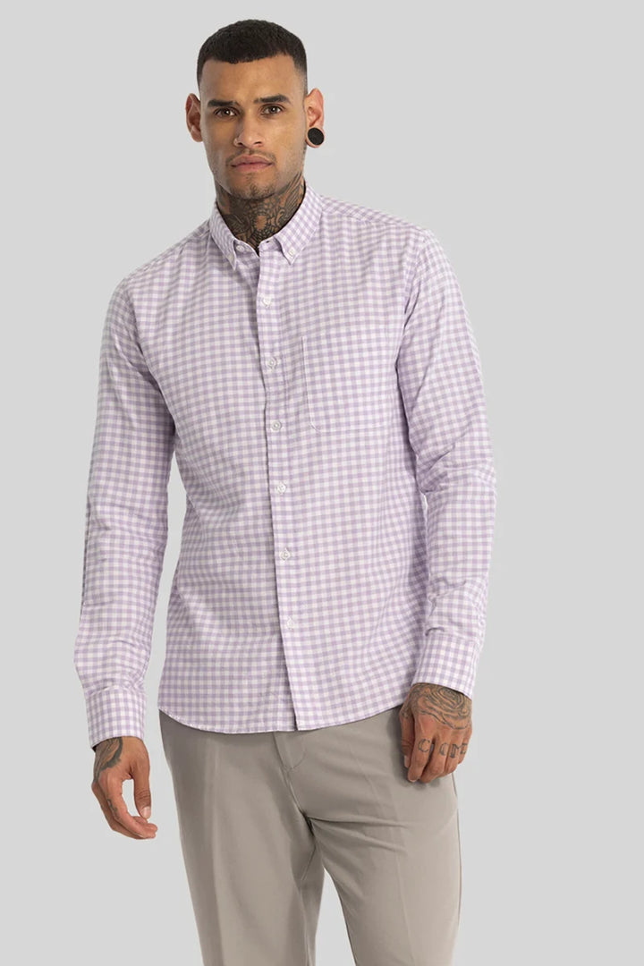 Lavender Gingham Checks Shirt