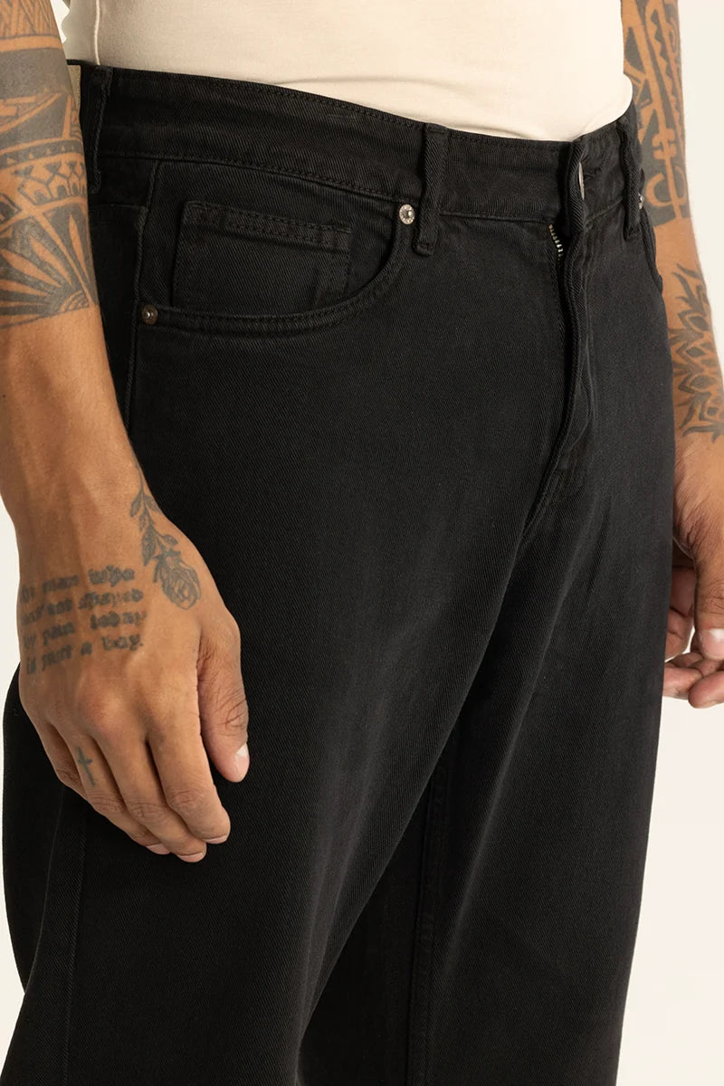 Black Relaxed Fit Jeans