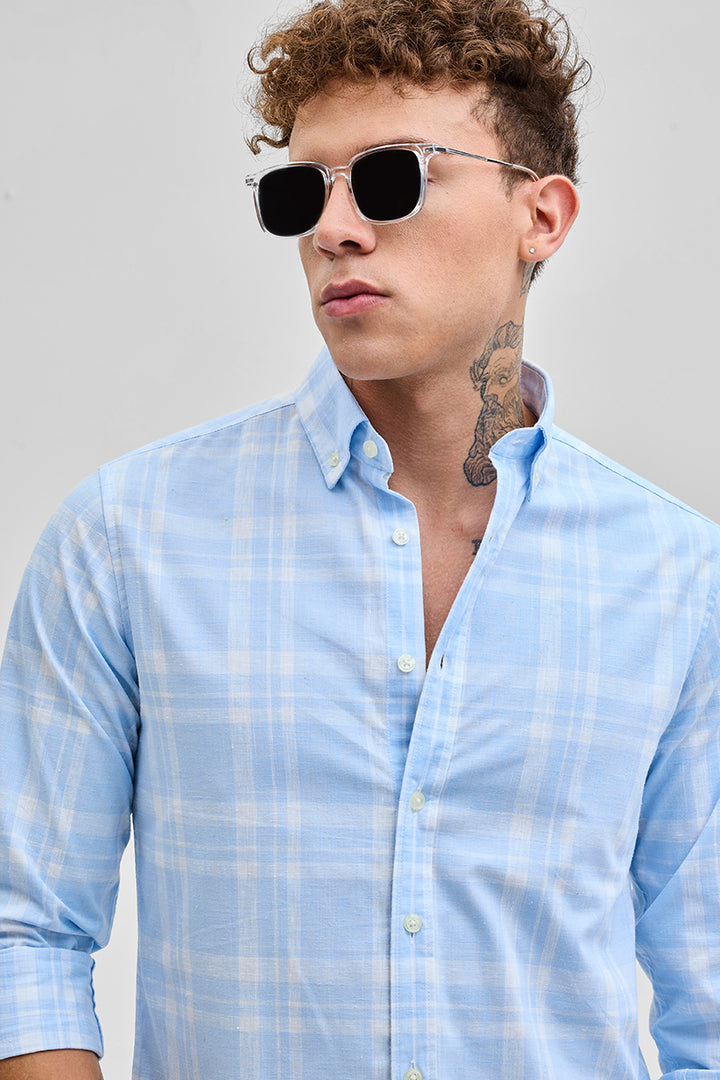 Light Blue Checks Oxford Shirt