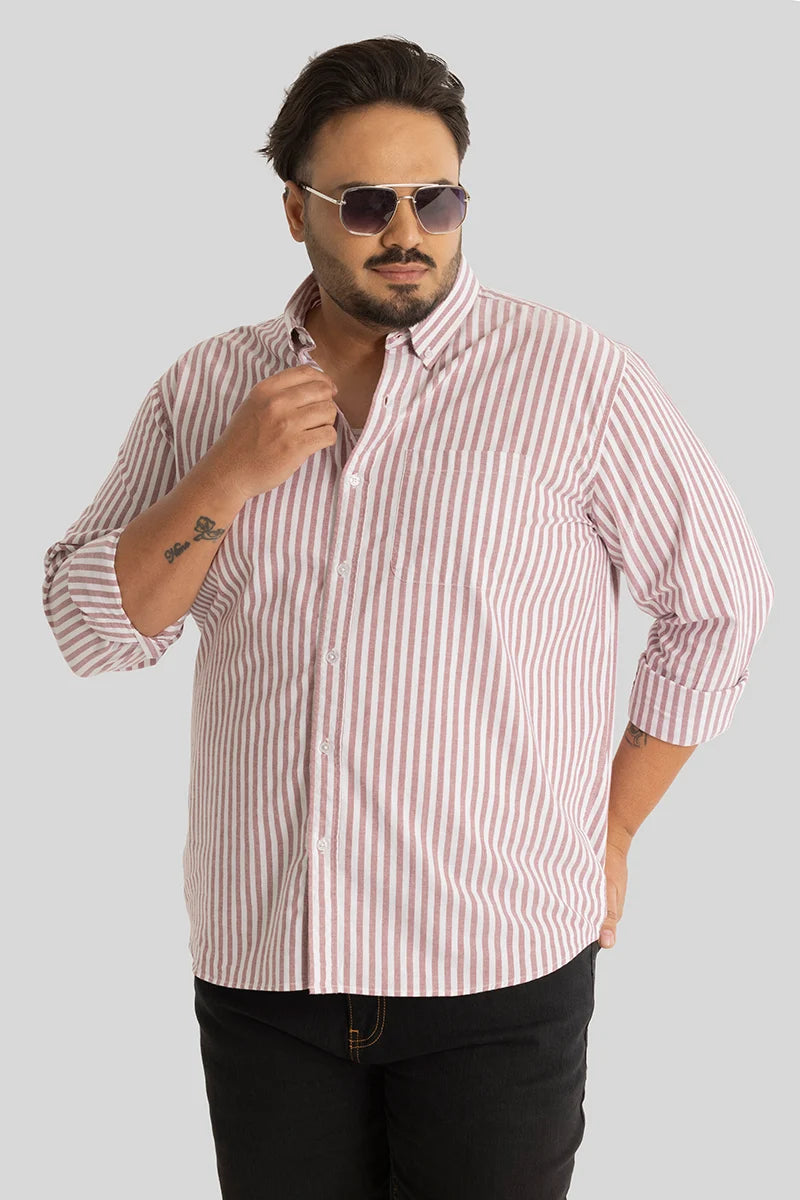 Fortunato Mauve Stripes Plus Size Shirt