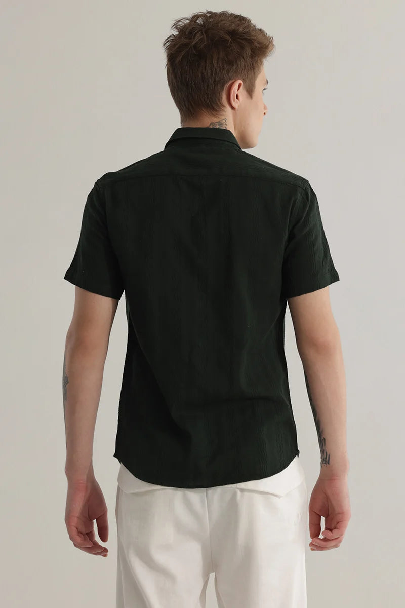 Texturique Dark Green Textured Shirt