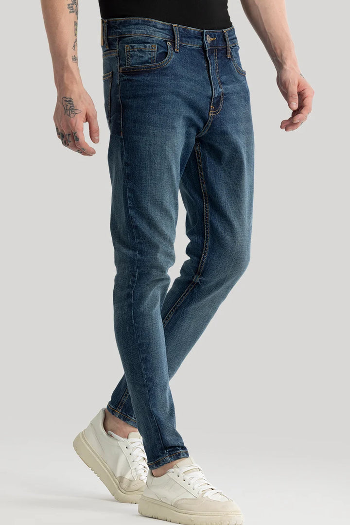 Phantom Indigo Blue Plain Skinny Fit Jeans