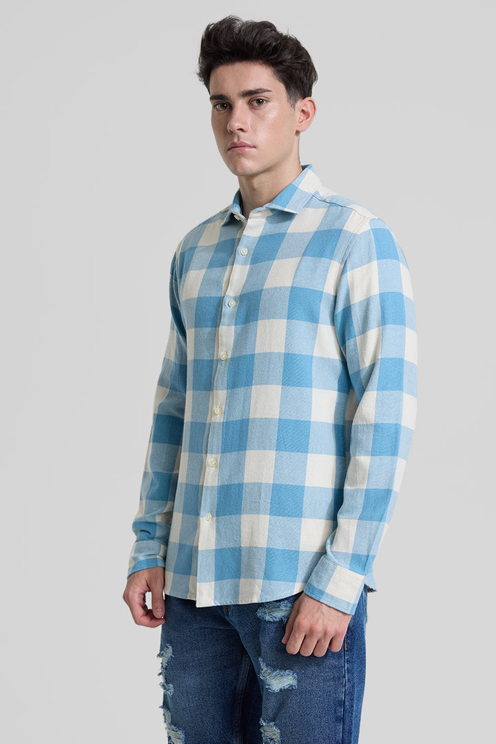 Blue Slim Fit Checks Shirt