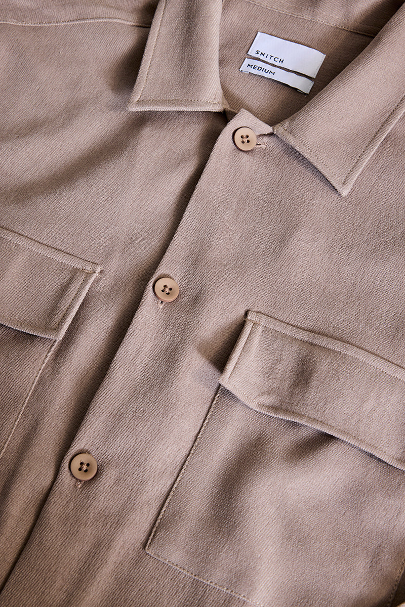 Light Brown Double Pocket Overshirt