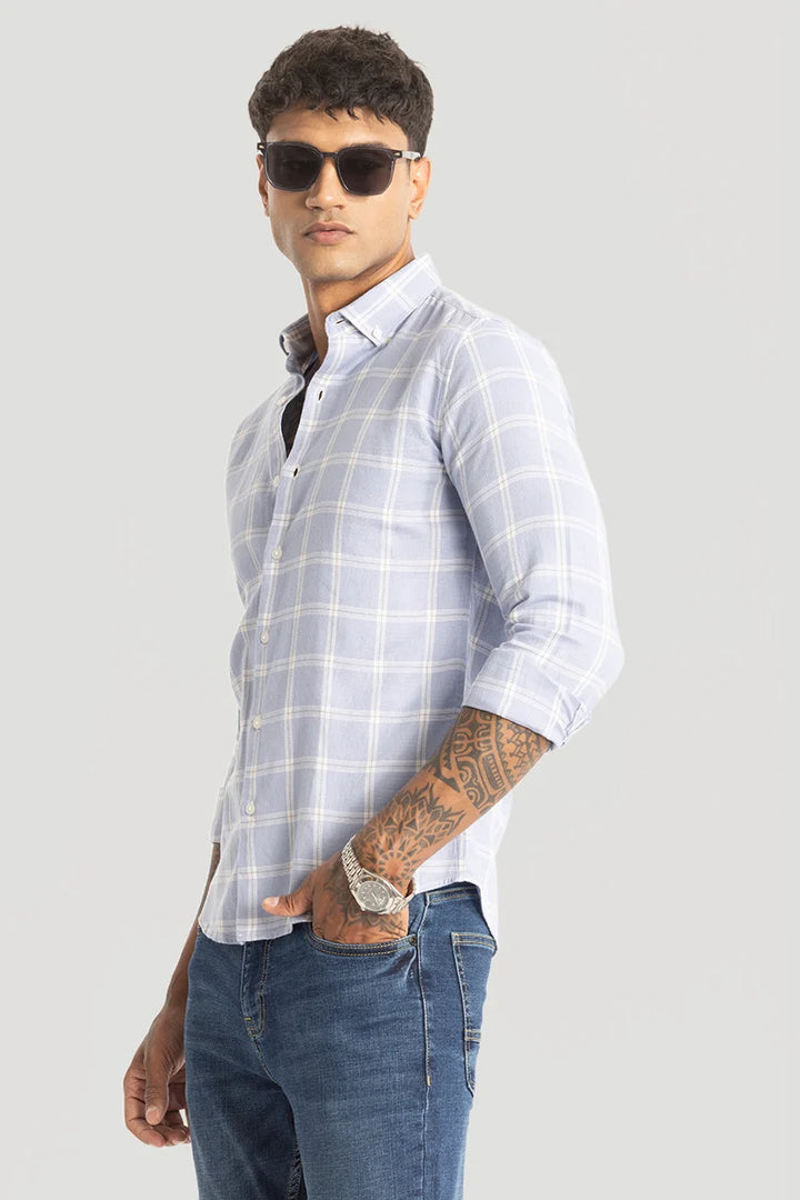 Light Blue Oxford Checks Shirt