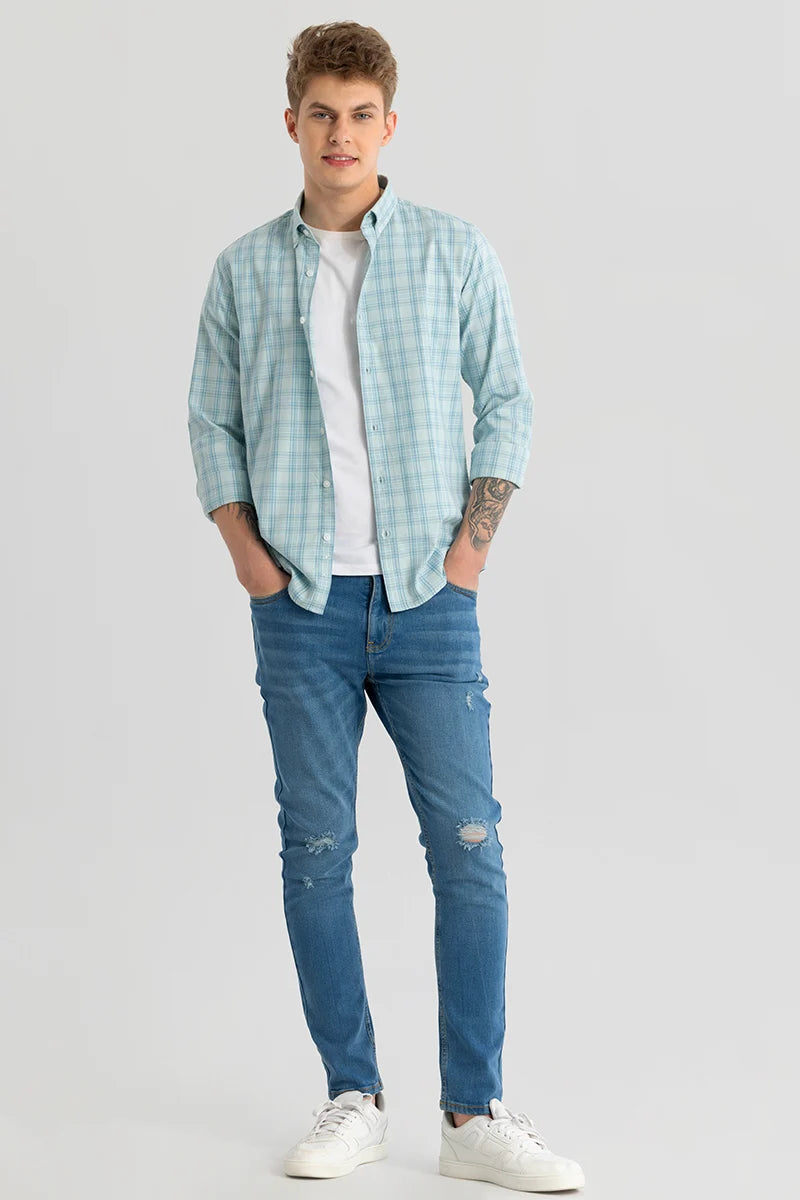 Kjell Light Blue Checks Shirts