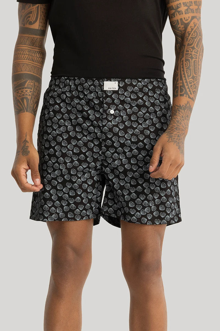 Nico Black Printed Boxers