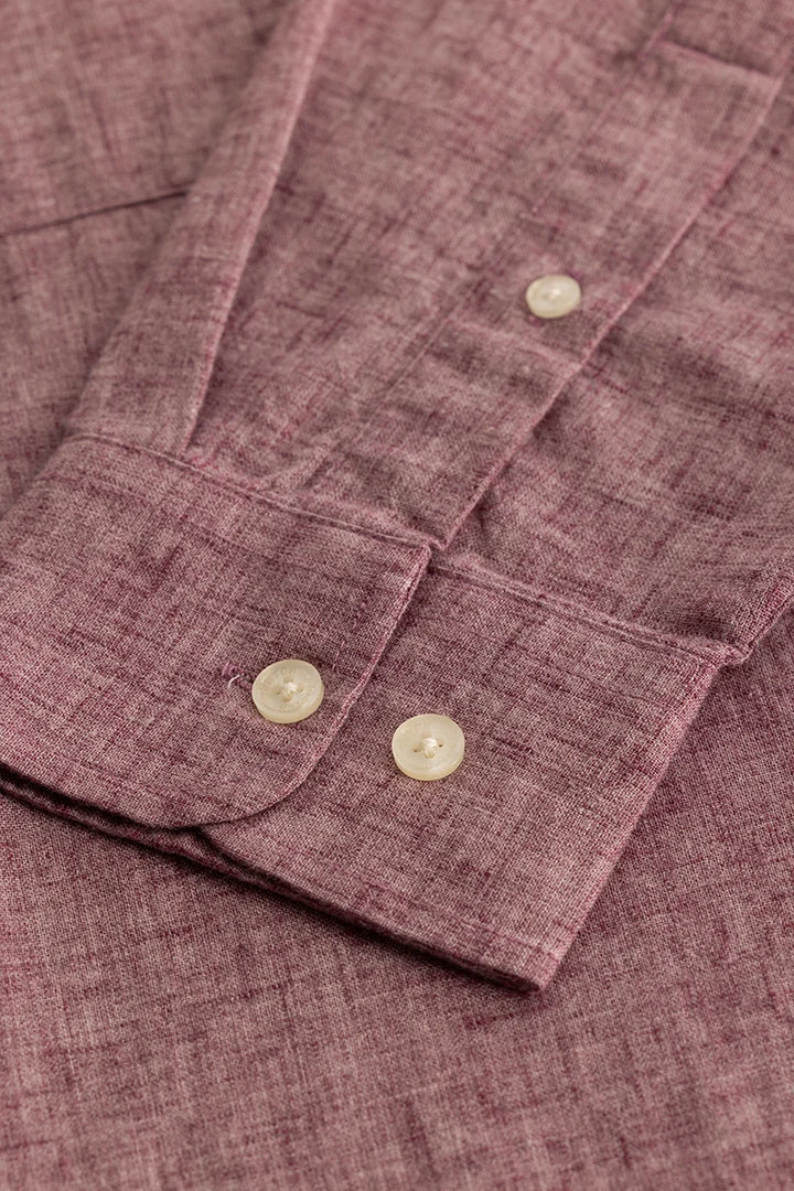 Mauve Linen Blend Plus Size Shirt