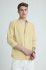 Yellow Mandarin Textured Shirt