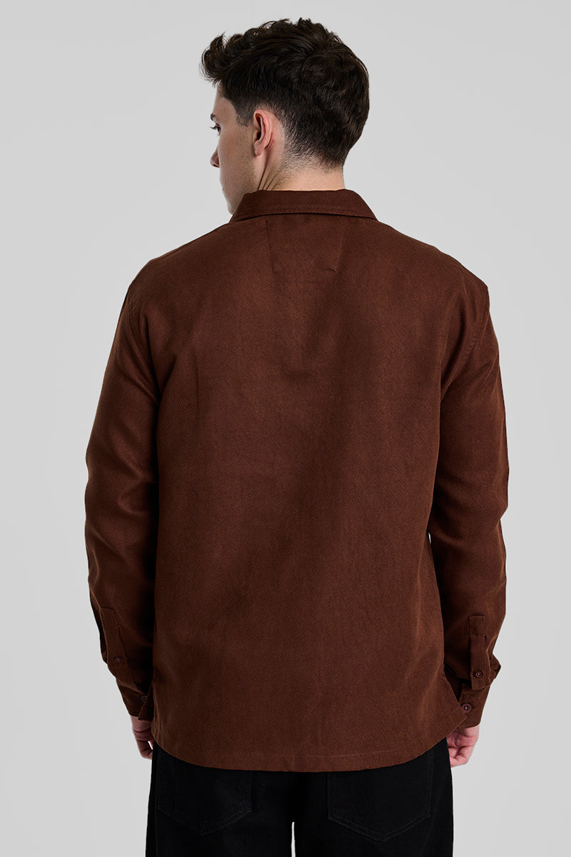 Brown Double Pocket Overshirt