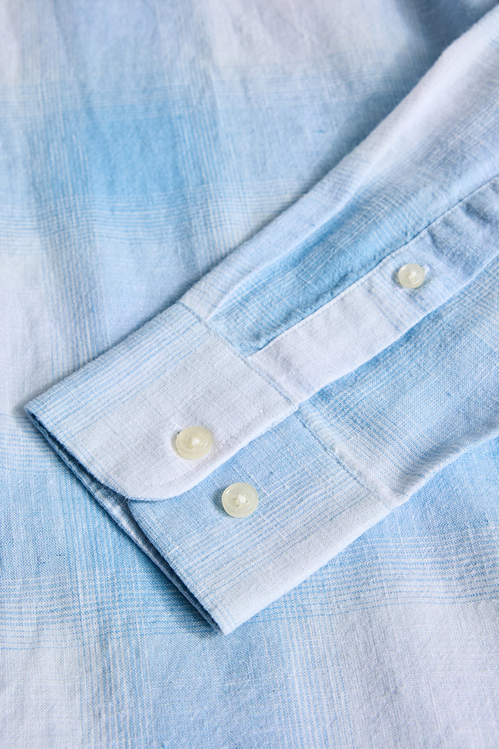 Light Blue Checks Linen Shirt